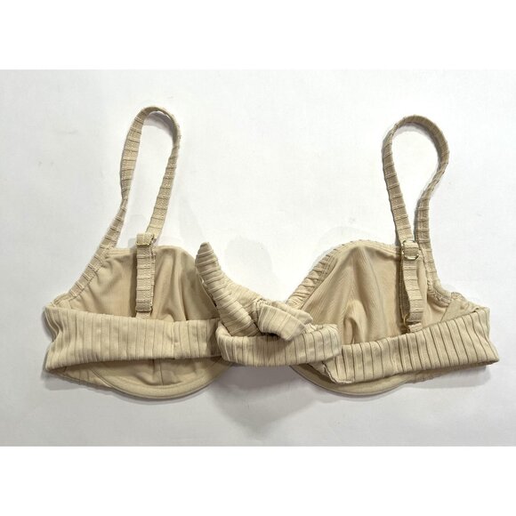 MONDAY Swimwear Capri Bikini Top in Vanilla Matte Rib - Picture 4 of 5